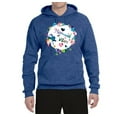 thumbnail image 2 of Wild Bobby, Mermaid Vibes Colorful Swimming Mermaids, Streetwear, Unisex Graphic Hoodie Sweatshirt, Vintage Heather Blue, 2XL, 2 of 3