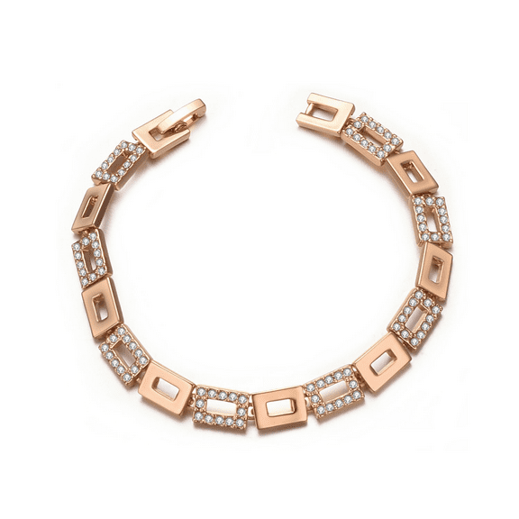Vissen Rose Gold Zirconia Bracelet for Women Stainless Steel Adjustable Bracelet Women Hypoallergenic Jewelry Gift