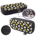 thumbnail image 4 of Picia Lilies Flowers Pattern Large Capacity PU Leather Pencil Case Organizer Pen Marker Holder Double Zipper Storage Bag Big Pencil Pouch for College Office, 4 of 6