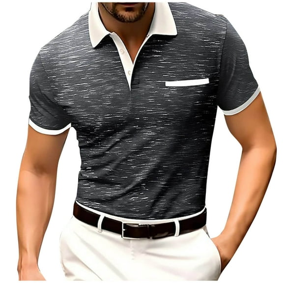 Mlzmgr T Shirts for Men V Neck Short Sleeve Shirts with Pockets Moisture Wicking Business Casual Work Shirts