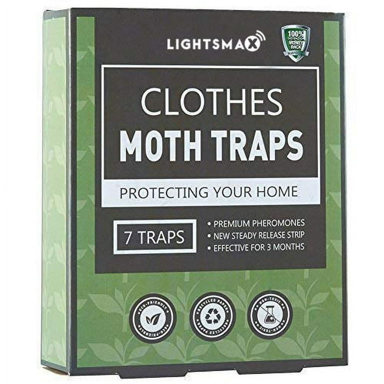 LIGHTSMAX CLOTH MOTH TRAP (6) SAFE NON-TOXIC closert cabinet storage no  poison