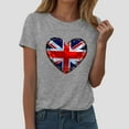 thumbnail image 2 of ORT Women American Flag Shirts USA Flag Stars Stripes Graphic Blouse Patriotic Shirt 4th of July Tee Tops Crewneck Summer T-Shirt(Z4-Grey,M), 2 of 4