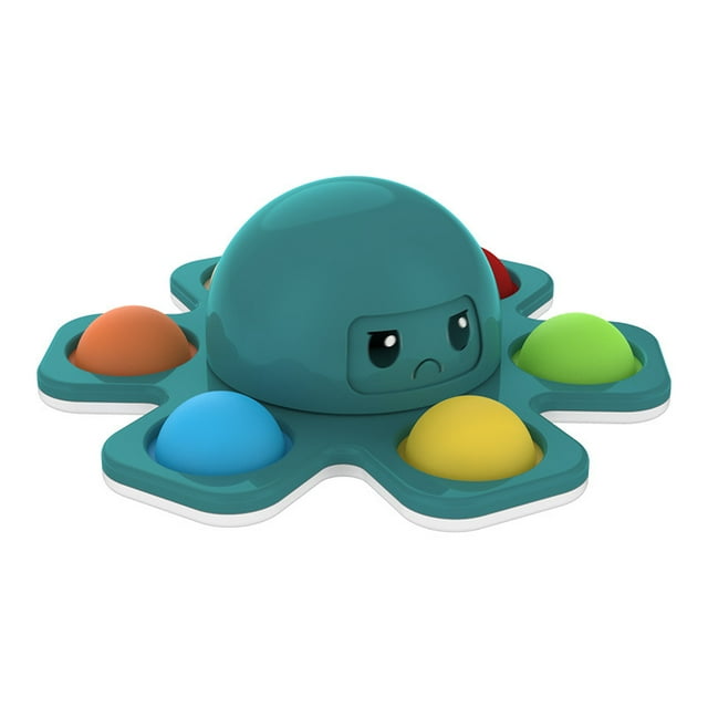 Fidget Toys Face-Changing Toy Stress Relief Simple Dimple Keyboard Push Bubble Sensory Toy, Dark Green