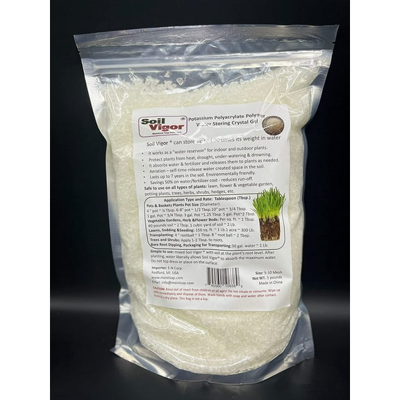 Potassium Polyacrylate for Garden Lasts Up to 7 Years in Soil 45 Pounds