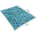 thumbnail image 4 of Cartoon Traffic Vehicles Signs Blue Pattern Blanket,Comfortable Soft Lamb Wool Throw Blanket,All Season,Warm Lightweight Blankets for Sofa Bed Couch Living Room Chair,60"x80", 4 of 4