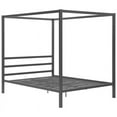 thumbnail image 4 of Bowery Hill Queen Metal Canopy Bed in Gunmetal Gray, 4 of 6