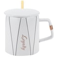 thumbnail image 1 of Taza original octogonal de cerámica para café o oficina, con tapa de cuchara, regalo para pareja, para amigos. Tipo A, 1 of 14