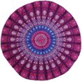 thumbnail image 1 of Tapiz redondo de mandala bohemio para colgar en la pared, manta de playa, toalla de picnic, 5 pies de ancho, 1 of 5