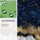 thumbnail image 4 of Cortina de ducha YONGSHENG mármol azul marino abstracto cortinas de baño de Tela con líneas agrietadas doradas de lujo modernas, 4 of 5