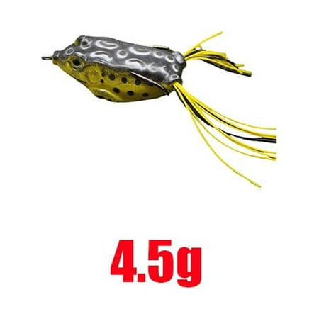 4.5G/8G/13G Frog Lure Soft Tube Bait With Fishing Hooks Topwater Ray Frog ( Black back and yellow body 4.5g)
