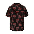 thumbnail image 4 of Goofa Red Snake Printed Men's Casual Short-sleeved Shirt,Lightweight Breathable Button-down,Summer Casual men's top,Versatile Fashion shirt-XX-Large, 4 of 7