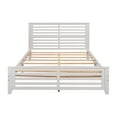 thumbnail image 4 of Euroco Queen Size Wood Platform Bed with Headboard & Footboard for Kids, White, 4 of 10