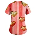 thumbnail image 2 of Valentines Day Nurse Uniforms for Women 2024 Love Heart Printed V-Neck Breathable Scrub Tops Short Sleeve Professionals Soft Stretch T-Shirts with Pockets watermelon red 3X-Large, 2 of 3