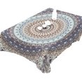 thumbnail image 4 of GZHJMY Rectangle Tablecloth Vintage Tribal Ethnic Colorful Boho Mandala Flower Table Cloth Polyester Washable Square Round Table Cover for Picnic Dinner Party 54x72 Inch Home Decor, 4 of 7
