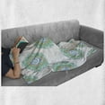 thumbnail image 6 of Nature Soft Flannel Fleece Throw Blanket, Foxes in the Forest in Round Mandala Style Patterns Kids Playroom Summer Theme, Cozy Plush for Indoor and Outdoor Use, 50" x 70", Green Orange, by Ambesonne, 6 of 6