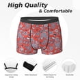 thumbnail image 2 of Men's Boxer Briefs, Paisley Red Soft Comfy Mens Underwear Boxer Briefs Breathable With Widen Waist, 2 of 7