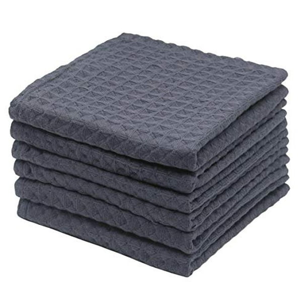 Hfgblg Cotton Dish Cloths Waffle Weave Kitchen Towel Set Of 6 Dish Rags Absorben Dish Cloths For Washing Dishes Grey 14 Inch X 14 Inch Walmart Com Walmart Com
