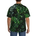 thumbnail image 3 of Sikiie Lush Foliage Green Plant Men's Wrinkle Free Untucked Cuban Shirt Business Casual Button Down Shirts Short Sleeve ShirtSmall, 3 of 5