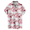 thumbnail image 3 of Camisetas de manga corta para hombre, con estampado 3D de amor, gráfico, camisas de botones para el día de San Valentín, blusa informal de verano para playa para hombre, 3 of 5