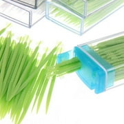 Walbest Portable 1 Box (50pieces) Plastic Toothpicks Boxed Green No Smell Oral Dental Picks, Random Color