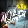 thumbnail image 4 of CADODIS Will You Marry Me Neon Sign Crown Design LED Light Proposal Engagement Wedding Party Wall Decor Romantic Celebration Gift, 4 of 5