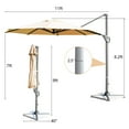 thumbnail image 2 of Patiojoy Parasol Déporté de Patio 11 Pi Parasol Suspendu Décalé avec Base en Croix et Système d'Inclinaison Beige, 2 of 7