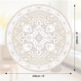 thumbnail image 5 of 8' Diameter Vintage Area Rugs,Soft Washable Distressed Thin Rugs for Living Room Bedroom,Non-Slip Foldable Indoor Carpet,Cream, 5 of 6