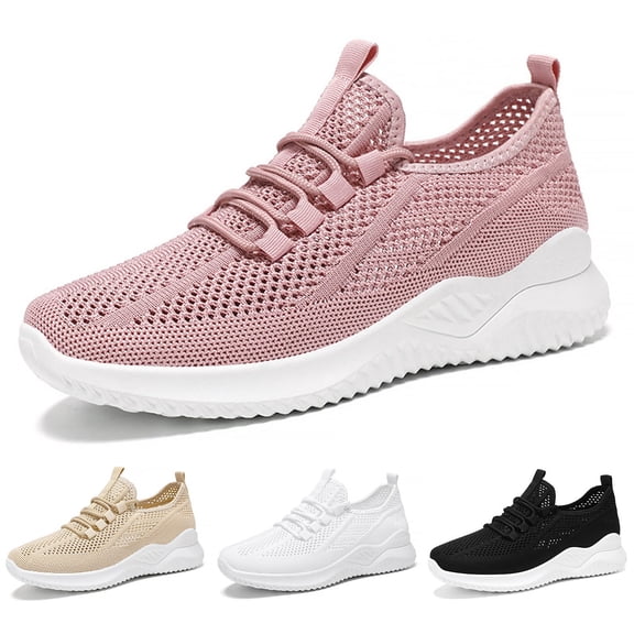 Xiaoxatg Women's Sneakers Comfortable Non- Athletic Shoes Lightweight Casual Workout Footwear for Daily Use and Beach Outings 6 Pink
