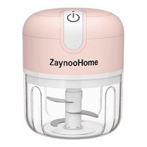 ZaynooHome Electric Mini Food Chopper, 250ml Portable USB Rechargeable Food Processor, Light Pink
