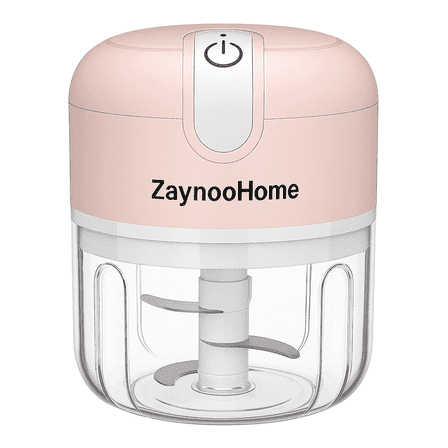 ZaynooHome Electric Mini Food Chopper, 250ml Portable USB Rechargeable Food Processor, Light Pink