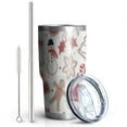 thumbnail image 2 of 30oz White Christmas Cookie Pattern Tumblers Stainless Steel Tumbler with Lid and Straw,Vacuum Insulated Double Wall Travel Tumbler Cups Mug with Cleaning Brush for Coffee,Tea, 2 of 7