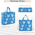 thumbnail image 6 of FORMRS Womens Corduroy Tote Bag Crossbody Shoulder Handbag with Pocket, Blue Bears, 6 of 7