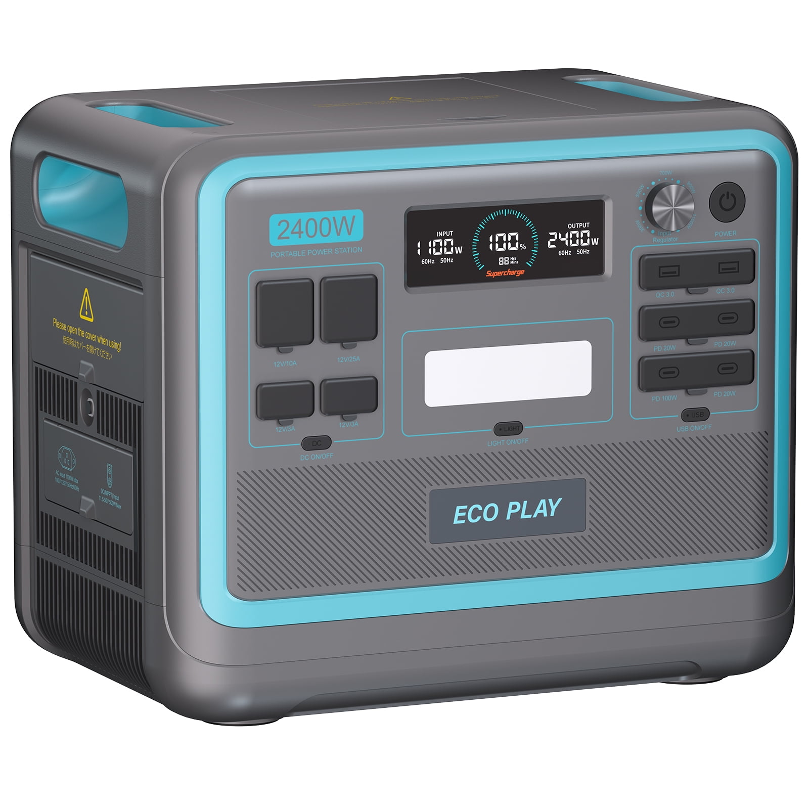 発電機・ポータブル電源 Eco Play 2400W Portable Power Station Eco Play 2400W Portable Power Station with 200W Solar Panel
