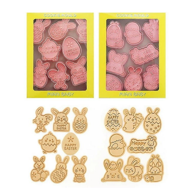 16PCS Easter Cookie Cutter Mold Eggs Rabbit Chick For Easter Party