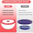 thumbnail image 6 of 4 Pack Replacement Lids for Pyrex 7201-PC 4 Cup Glass Containers Mixing Bowl Silicone Storage Cover Leakproof Red, 6 of 13