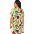 thumbnail image 6 of Lafuoo Cartoon Vegetables Pattern Women's Short-sleeved Nightdress, Knee-length Pullover Nightgown, Summer Home Wear-3X-Large, 6 of 8