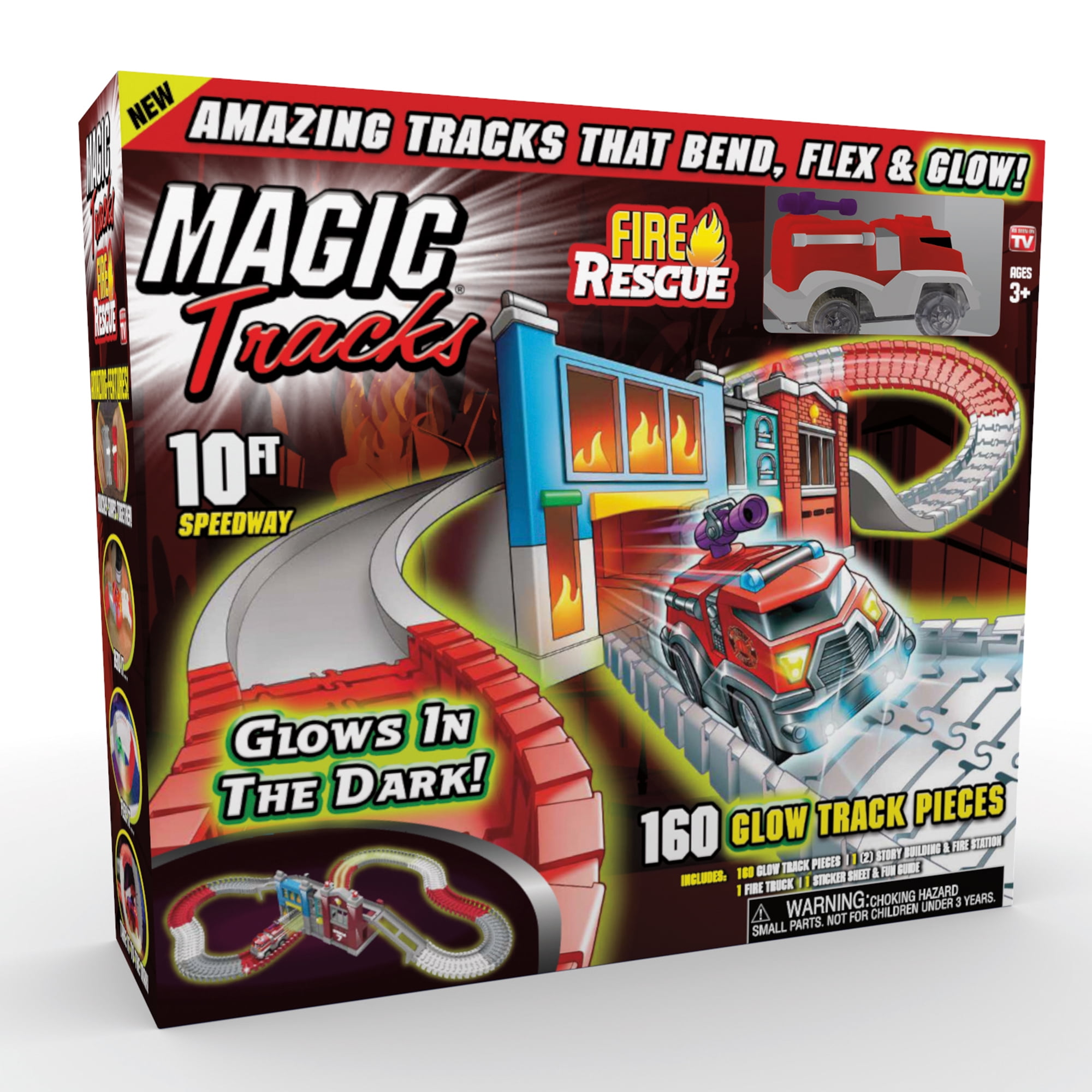 Magic Twisting Glow In The Dark Race Track Set Elevator Addon 