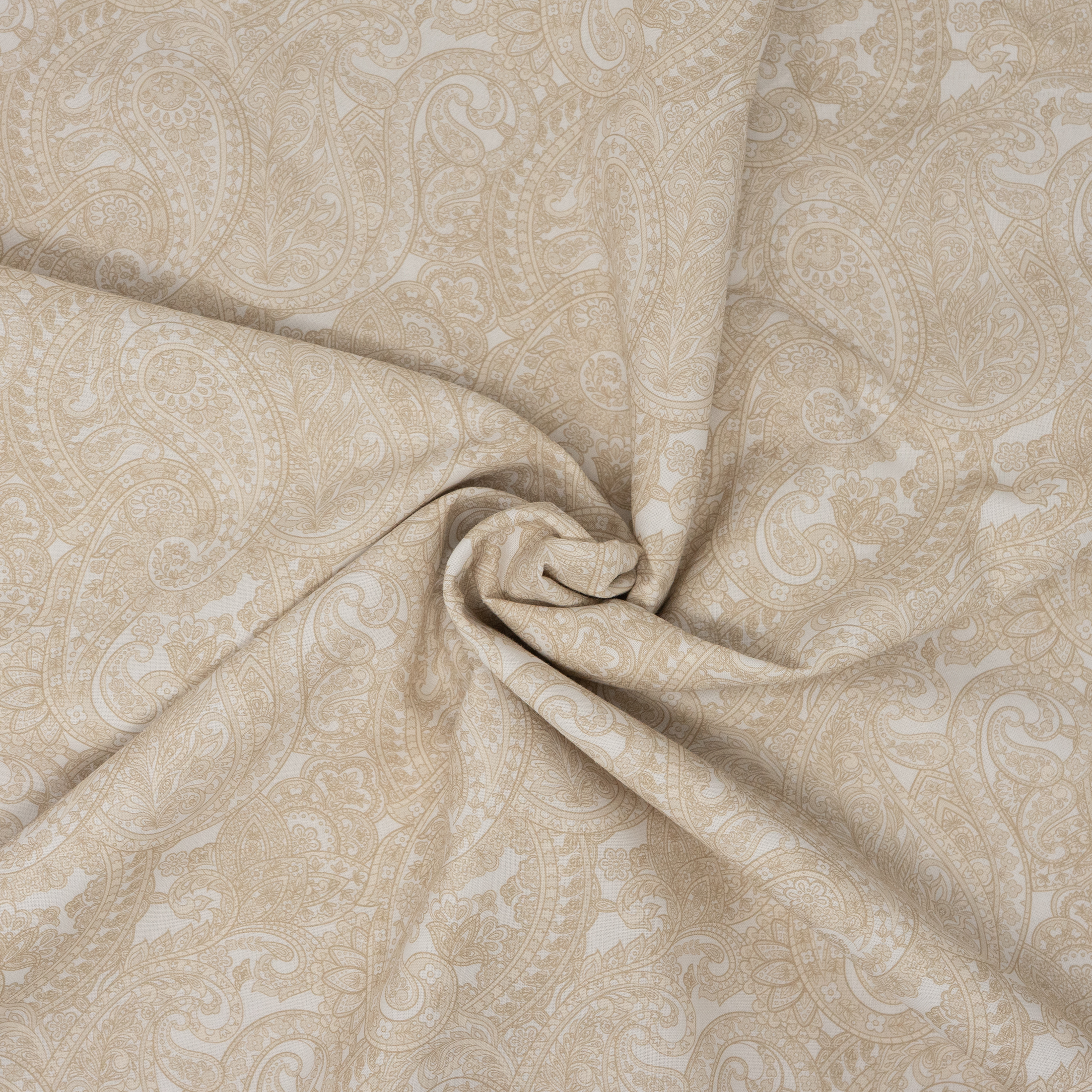 Roc-Lon 100% Cotton, 108" Wide, Quilt Backing, Paisley Beige Pattern, Cut by Yard