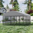 thumbnail image 3 of Gotland Large Outdoor Dog Kennel,118" L x 117" W x 75" H Heavy-Duty Modular Dog Cage with Waterproof Cover, UV-Resistant Roof, Anti-Rust Outdoor Dog Fence w/Double Security Locks for Backyard, 3 of 9