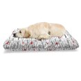 thumbnail image 1 of Romantic Pet Bed, I Love You Words Hearts Romance Couple Valentine Plain Backdrop, Chew Resistant Pad for Dogs and Cats Cushion with Removable Cover, 24" x 39", Vermilion Black White, by Ambesonne, 1 of 4