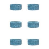 COUVER Kids Children 1 Inch - Solid/Plain Cotton Terry Cloth Wristband(6 Pieces)