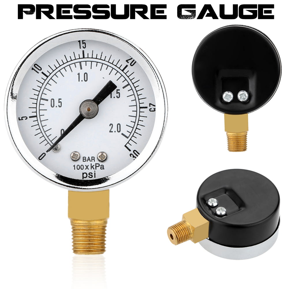 1/4 NPT Air Pressure Gauge for Fuel Air Oil Gas Water 0～2bar 0-30 PSI 2" Face 