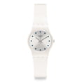 thumbnail image 1 of Swatch LW143 Women's Hora Blanca Originals White Dial White Silicone Strap Watch, 1 of 5
