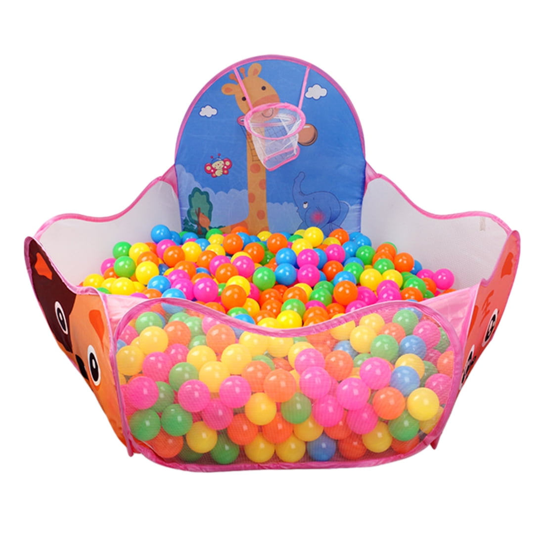 Heboland Ball Pit with Basketball Hoop Pop Up for Kids Toddlers Babies Folding Tent Crawl Playpen Ocean Pool Playhouse 4ft/120cm Balls Not Included
