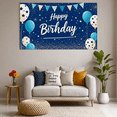 thumbnail image 6 of Blue Starry Background Happy Birthday Banner with Balloon Decorations Party Supplies Photography Props Birthday Party Decors Celebration Backdrop, 6 of 7