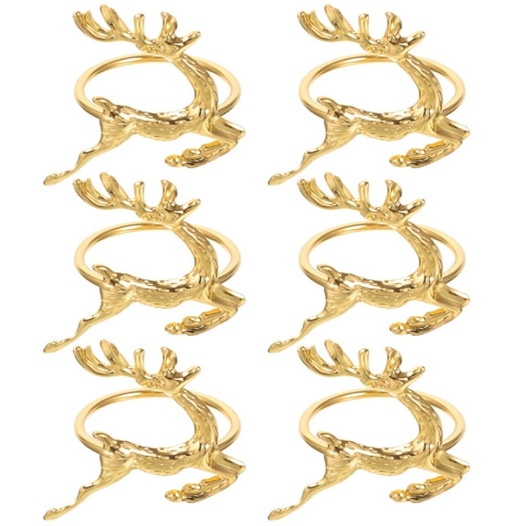 HONMEET 6Pcs Deer Shaped Napkin Rings Elegant Iron Decor for Hosts and Guests