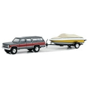 1/64 1987 Chevrolet Suburban K20 Silverado w/ Boat Trailer Hitch Tow 32290-B