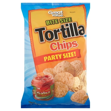 Great Value Bite Size Tortilla Chips Party Size, 32 oz
