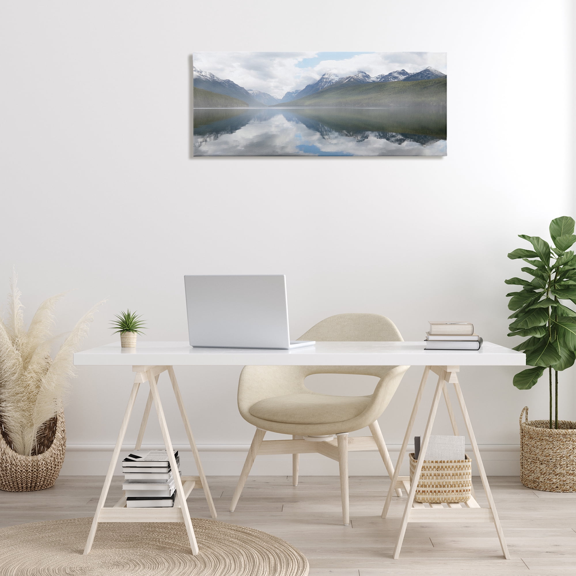 Stupell Industries Mountain Peak Reflections Landscape Photography Gallery Wrapped Canvas Art Print Wall Art, 40 x 17