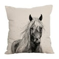 thumbnail image 2 of Pillow Covers, Cottons Linen Cushion Cover Sofa Pillow For Living Room Office Or Model Unit Lumbar Support Cushion Horse-Print Pillowcase, 2 of 6